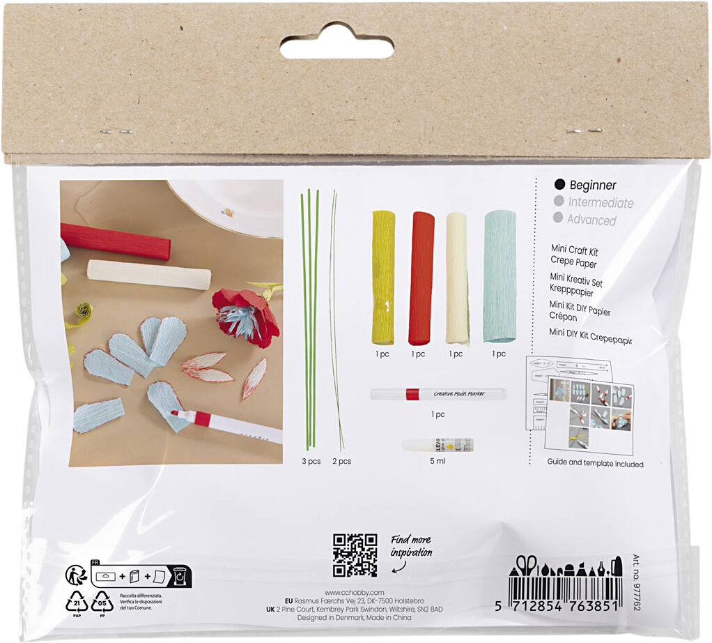 Mini DIY Kit Crepepapir, Crepeblomster