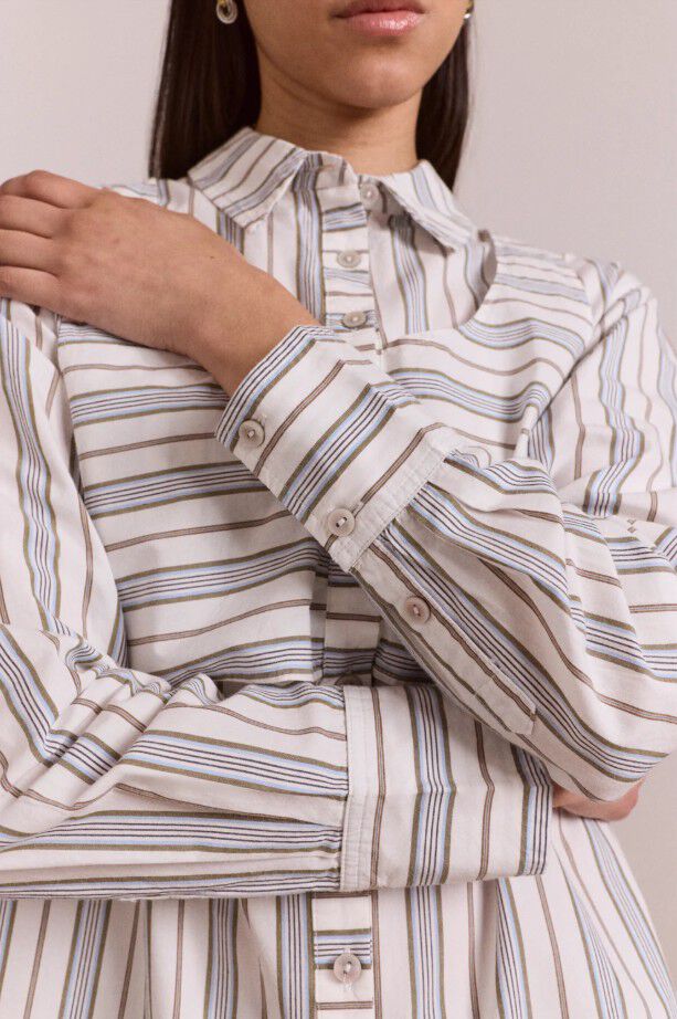 VALERIA DOUBLE LAYER SHIRT - CARAWAY STRIPE