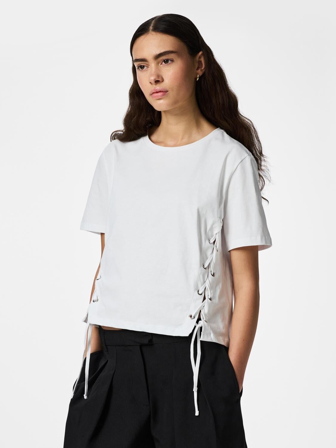 PCFENJA SS TIE DETAIL T-SHIRT JSR D