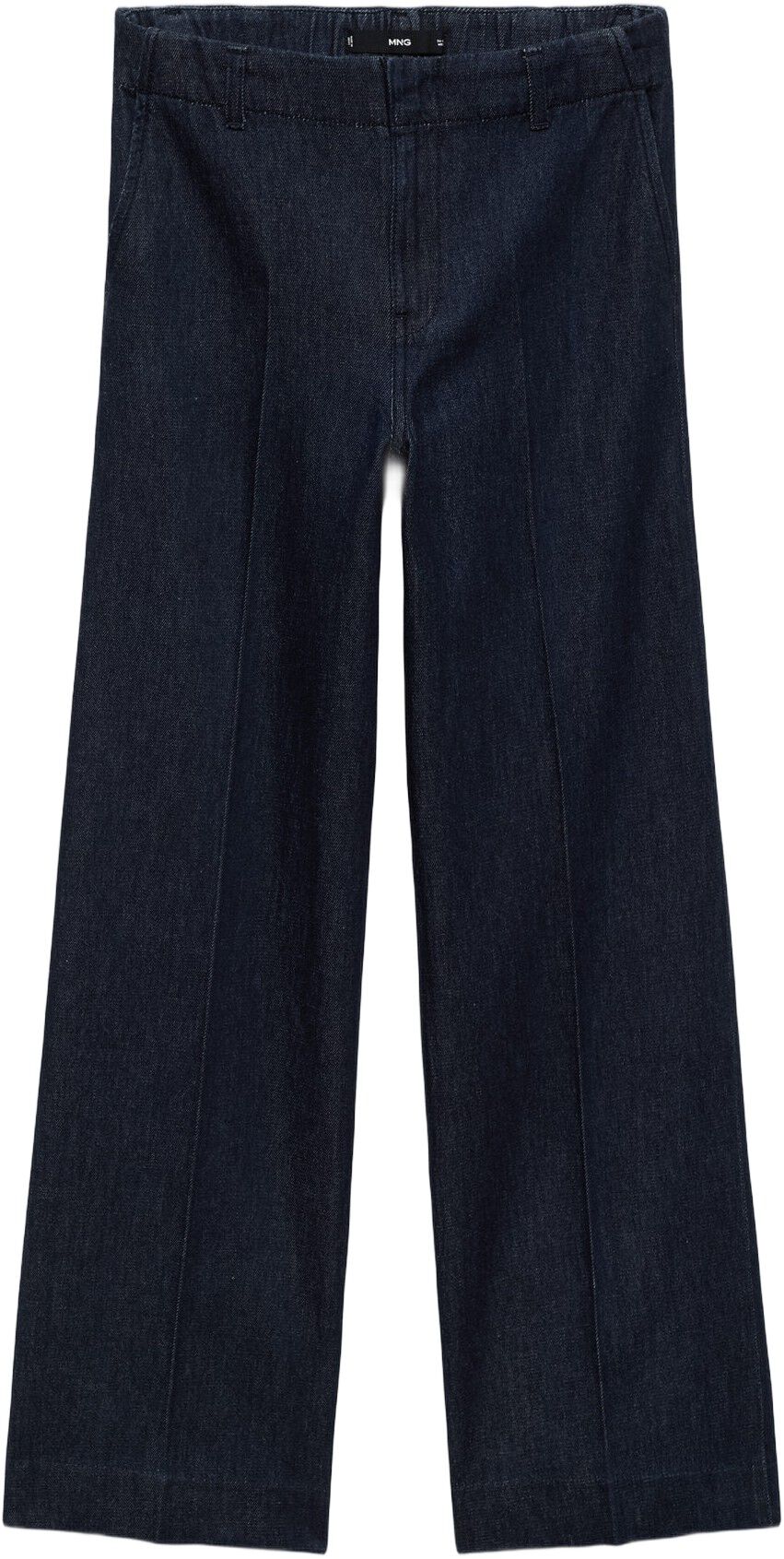 High-waisted wide leg denim pants
