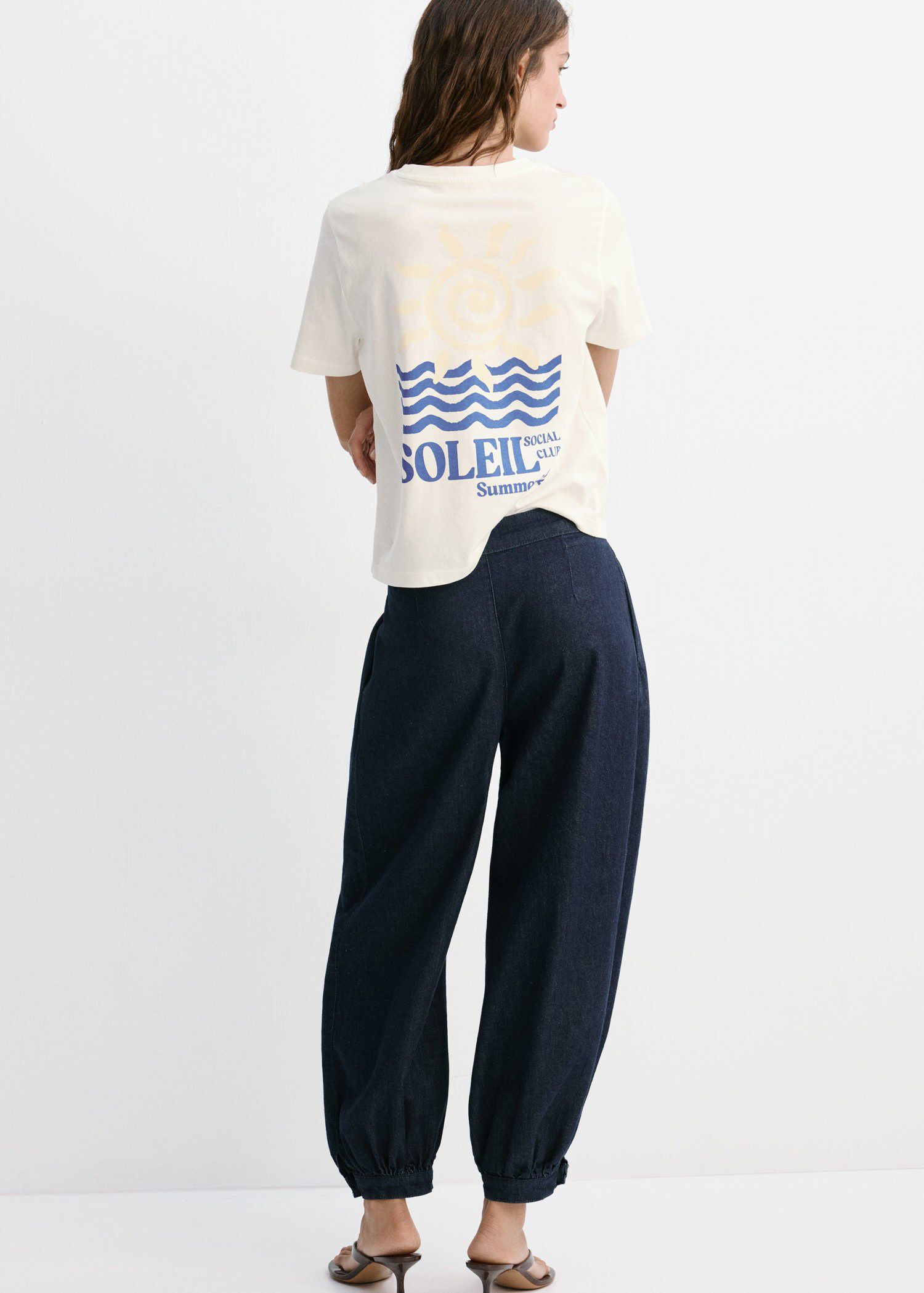 Printed cotton-blend t-shirt