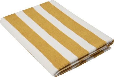 Beach towel 100x180 old gold/starwhite stripe GOTS