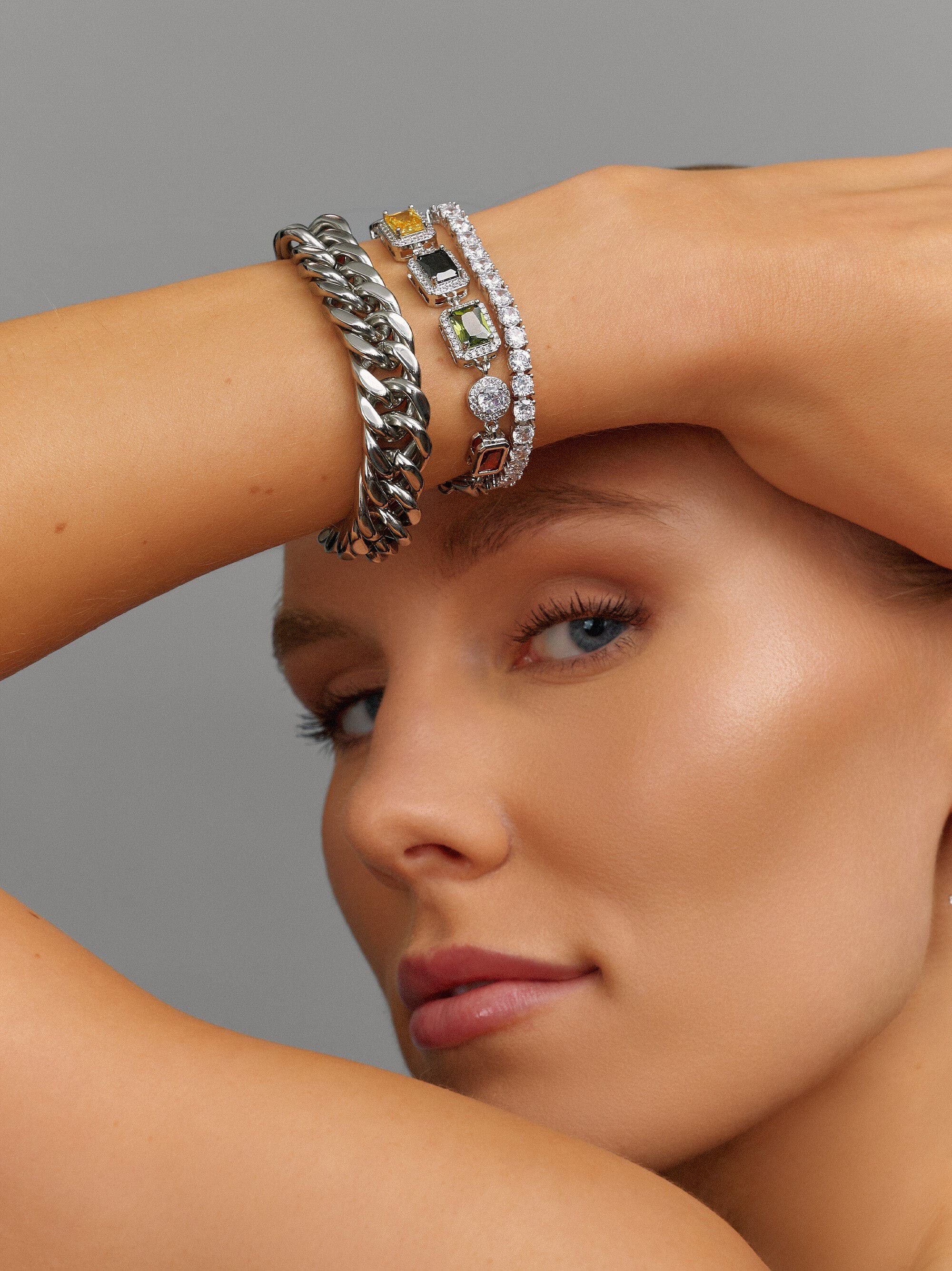 Silver Chunky Cuban Chain Bracelet