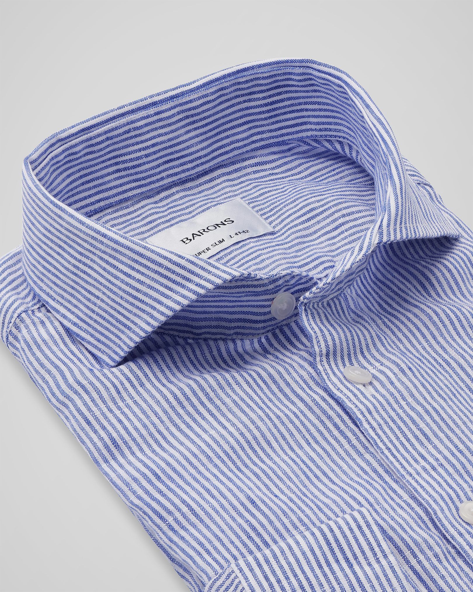 The Sicilian 2. 0 | Narrow Mid Blue Stripe | Contemporary