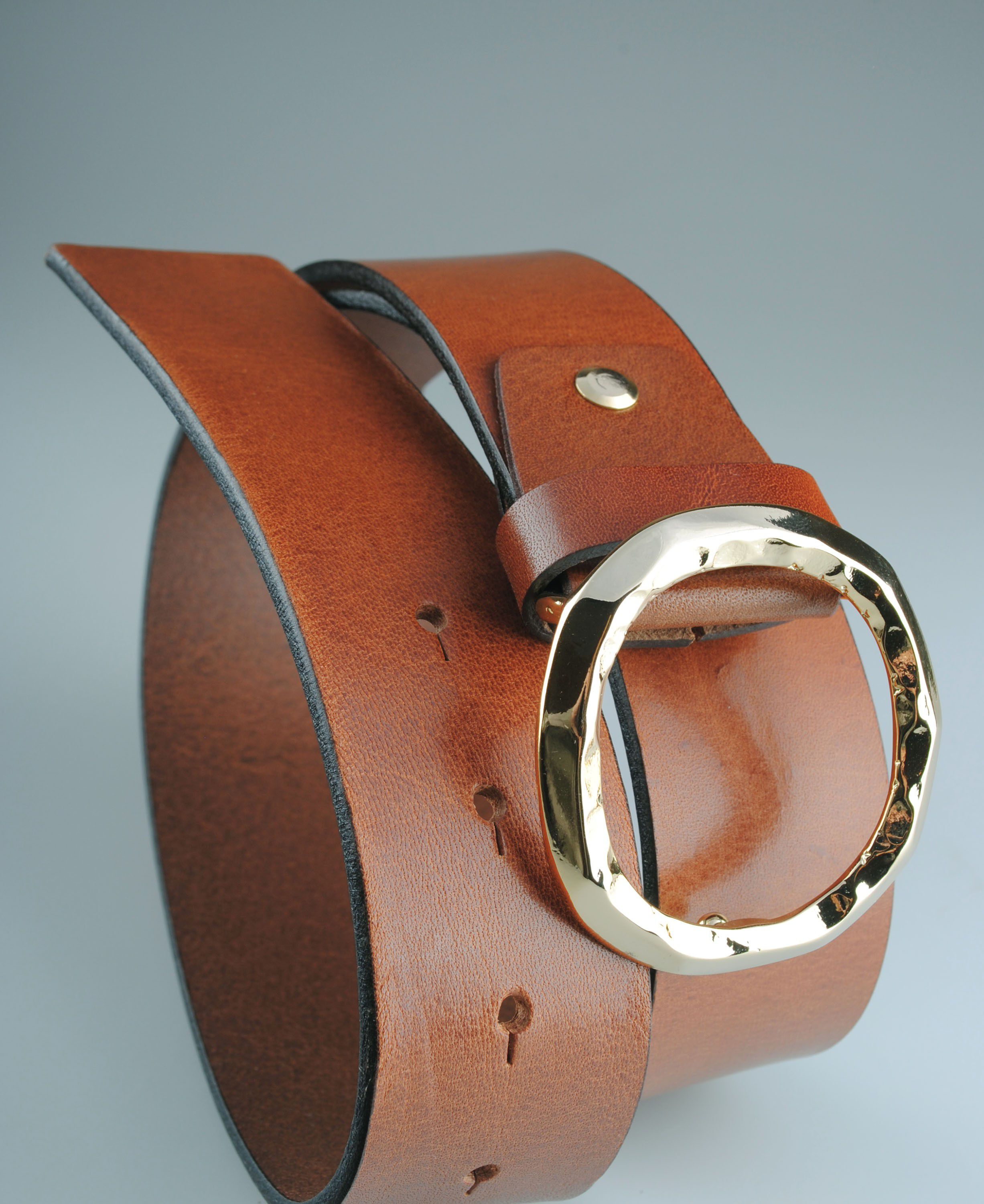 D10227/40 Belt, Cognac w. gold