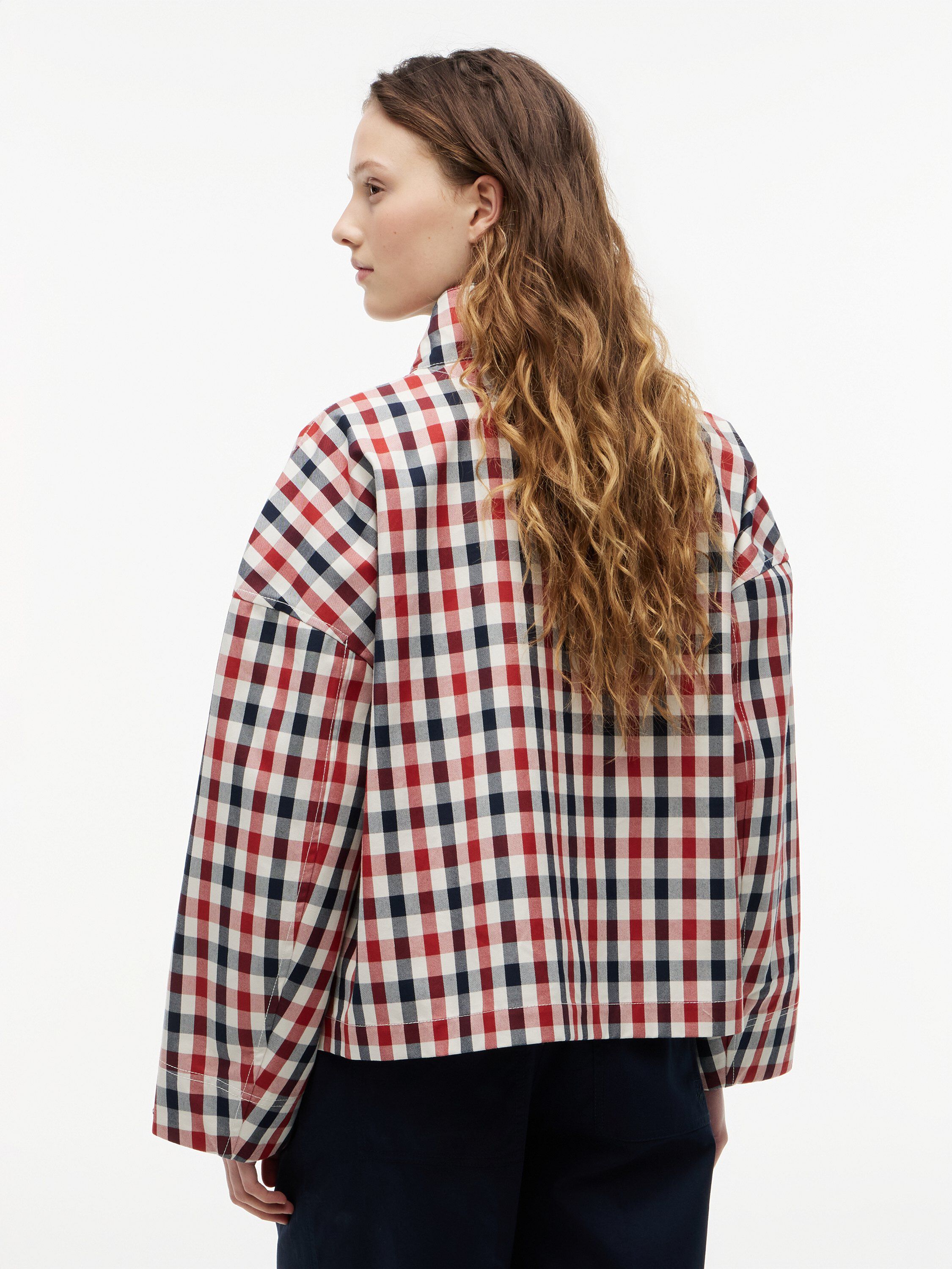 CHECK COTTON SHORT PARKA