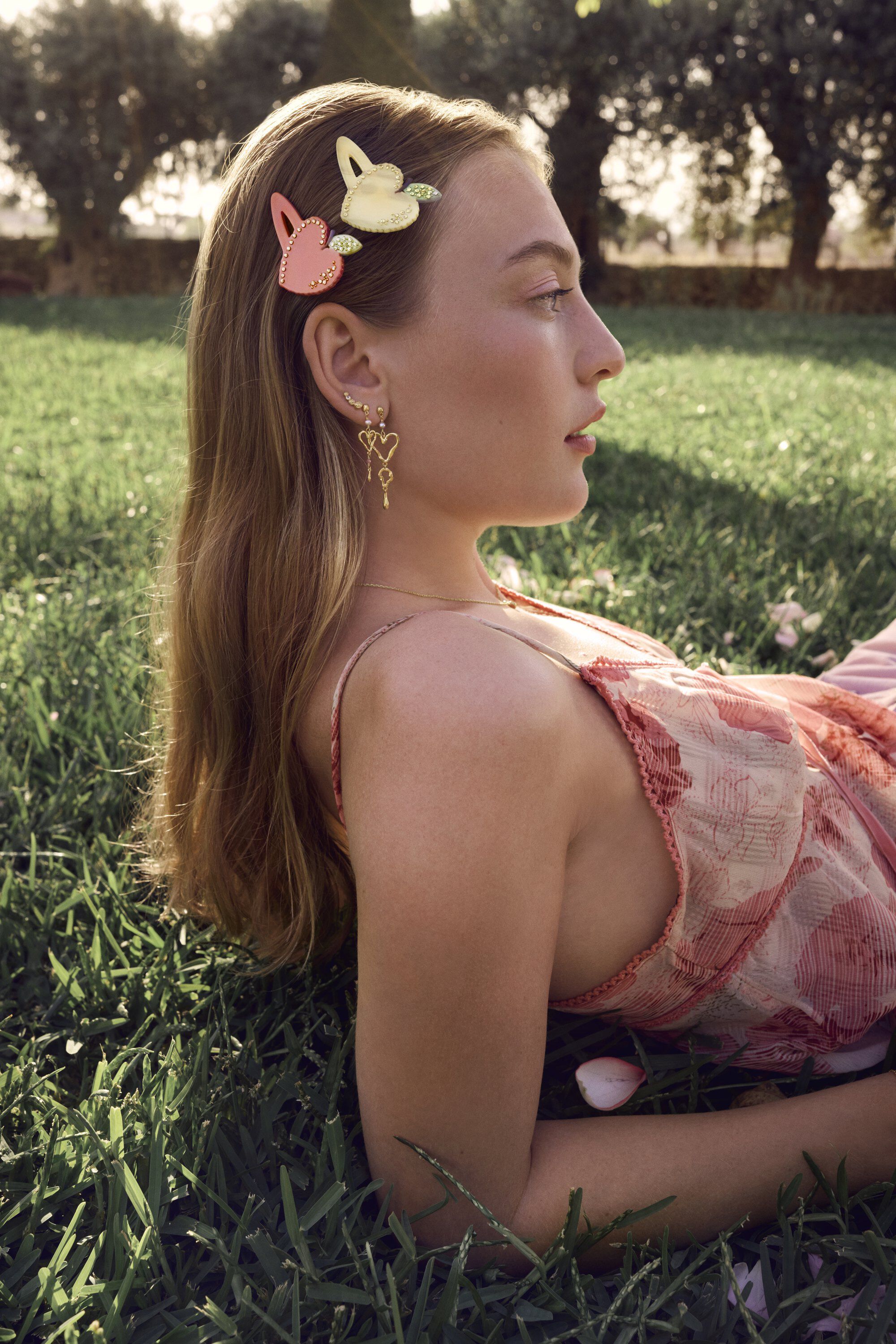 Heart Apple Hairclip, Pear Sorbet