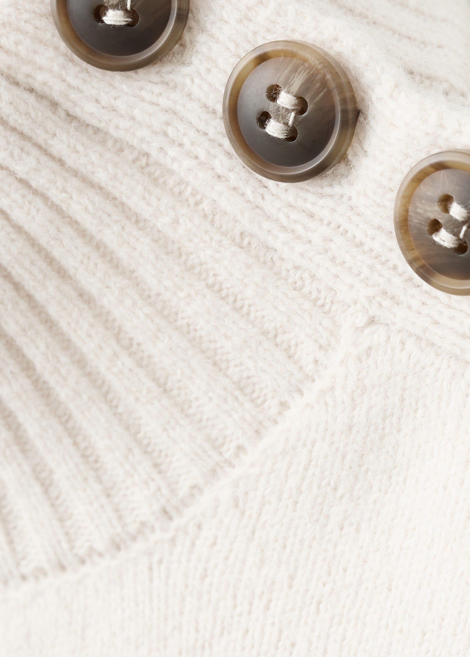 Perkins-neck sweater with button