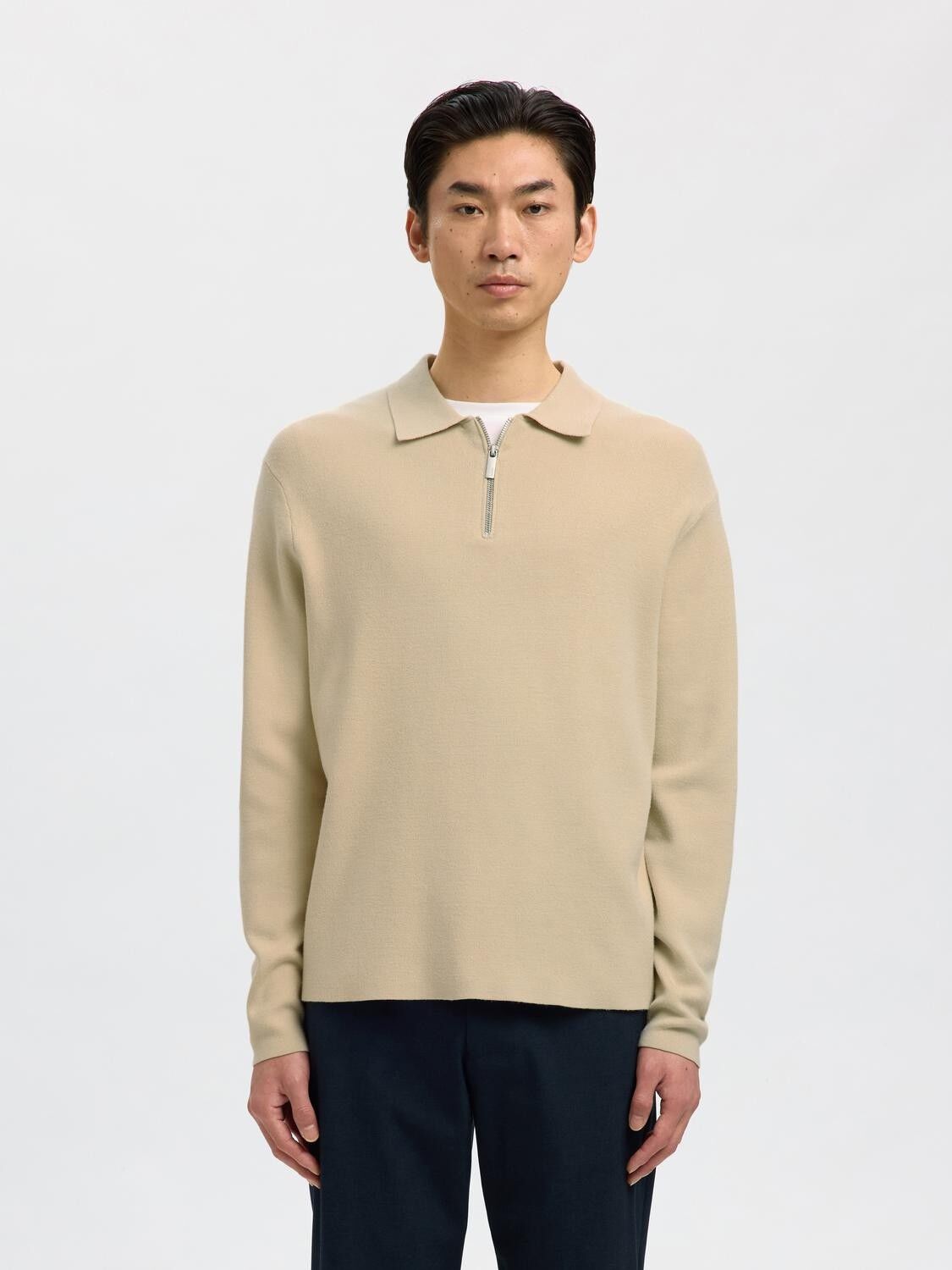 SLHTELLER FN RELAXED HALF ZIP POLO