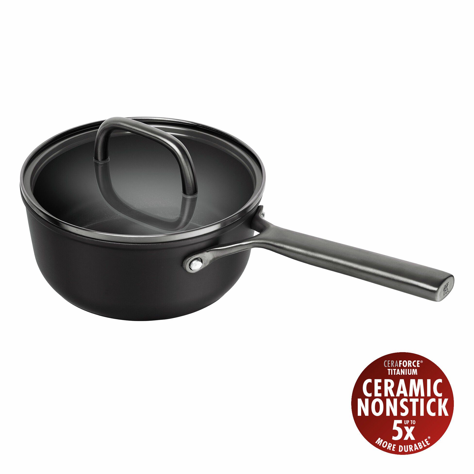 Milano, Kasserolle Med glasl&aring;g 18 cm, Sort