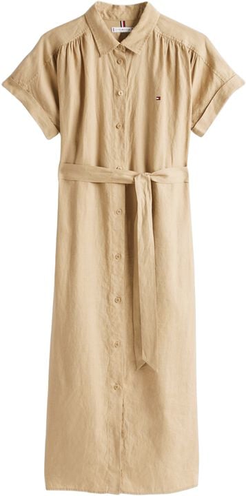 ESS LINEN S/S MIDI SHIRT DRESS