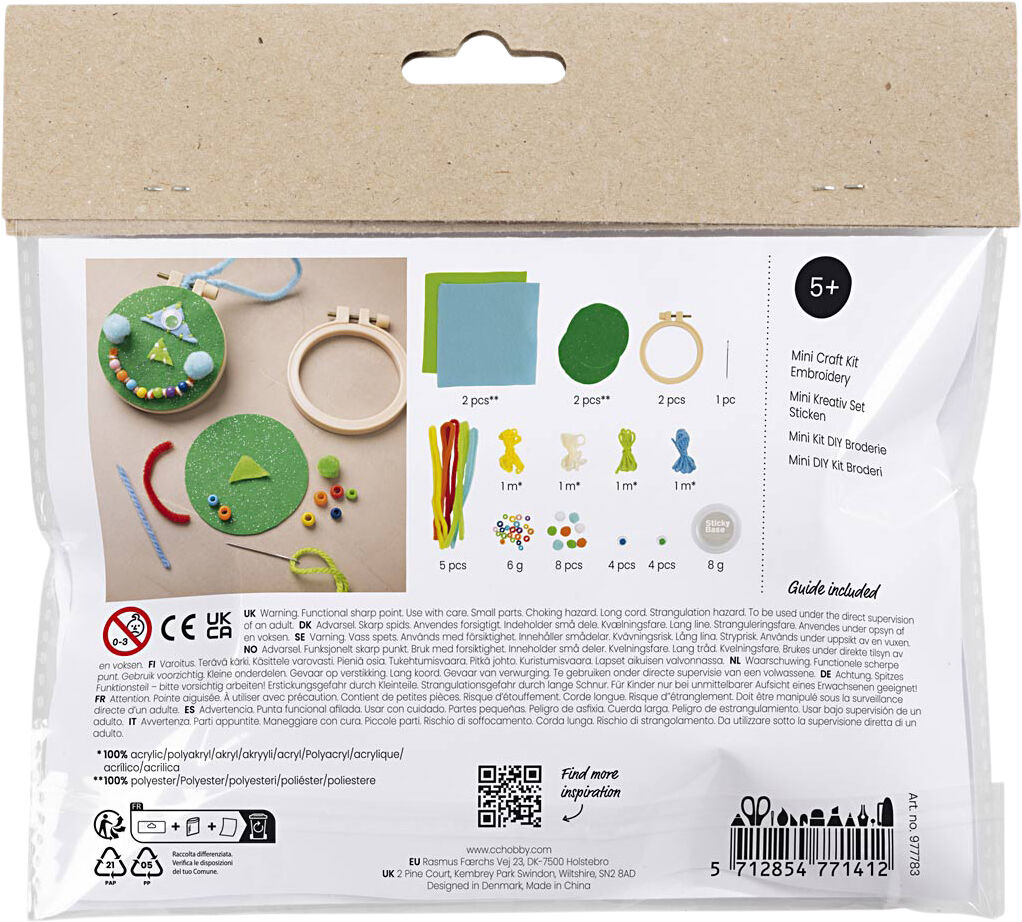 Mini DIY Kit Broderi, Ansigter