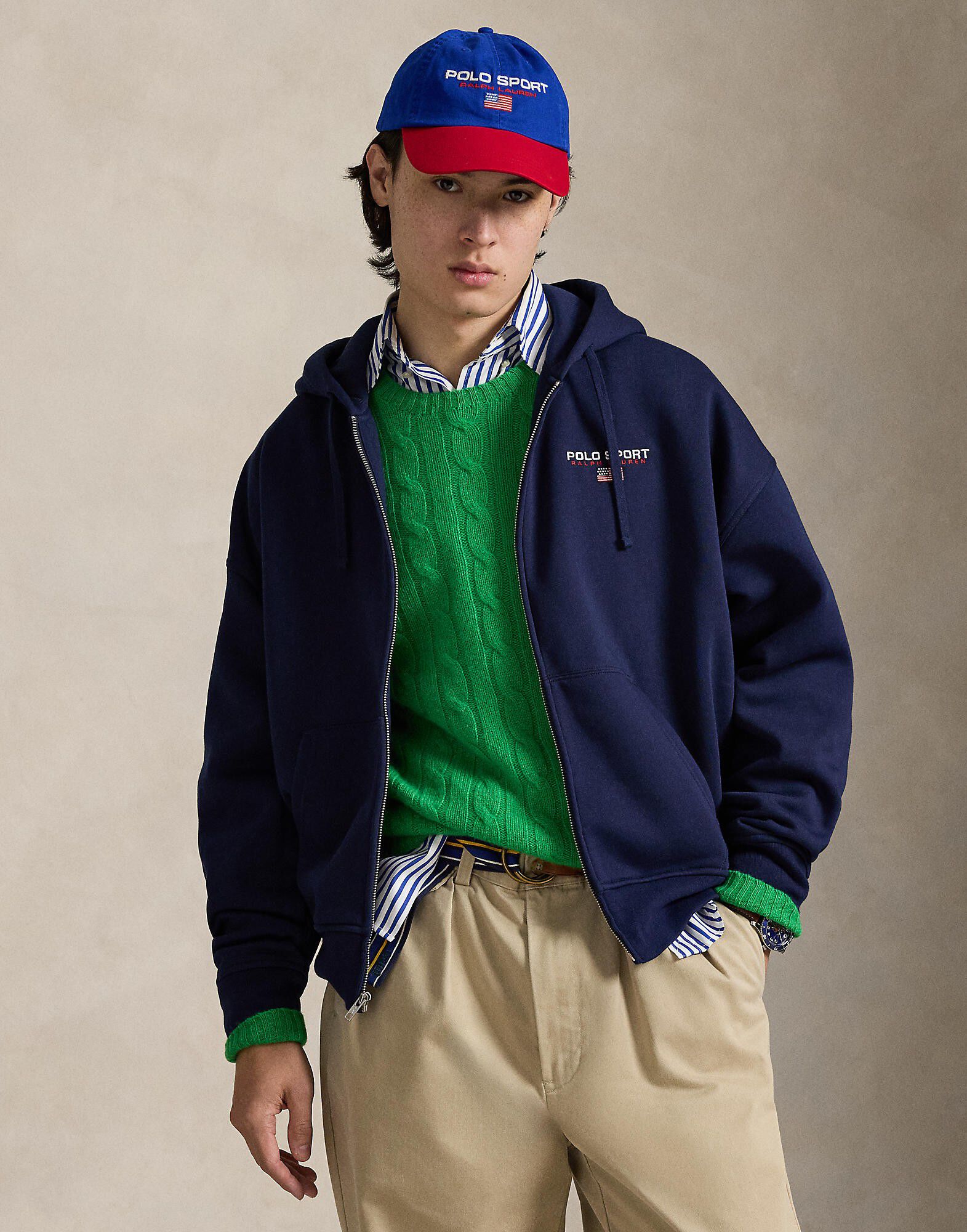 Relaxed Fit Polo Sport Fleece Hoodie