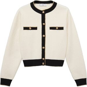 Knitted cardigan with jewel button