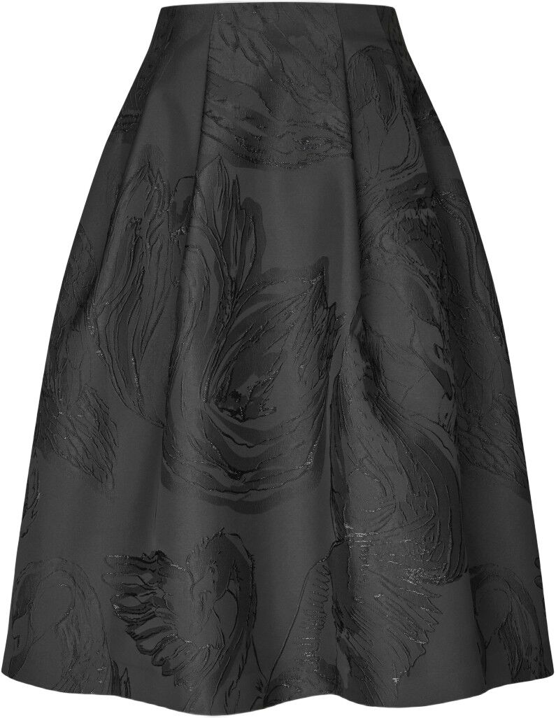 2269 Woven Jacquard, Voluminous Midi Skirt