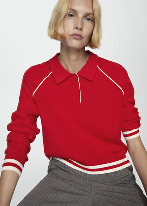 Contrast-edge sweater