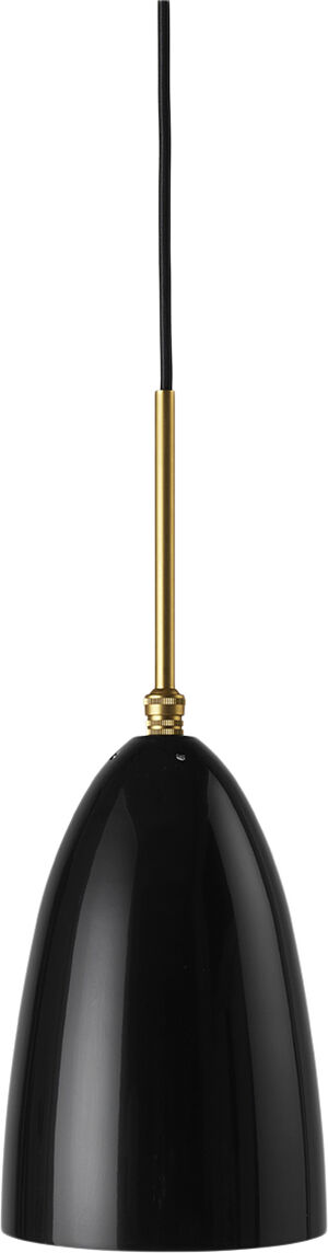 Grshoppa Pendant Base: Brass, Shade: Black Glossy