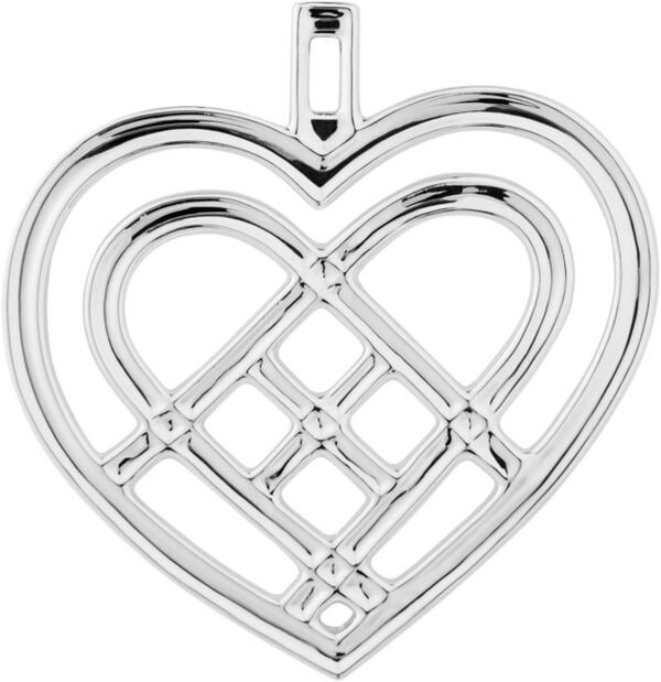 Flettet julehjerte H6. 5 forsølvet