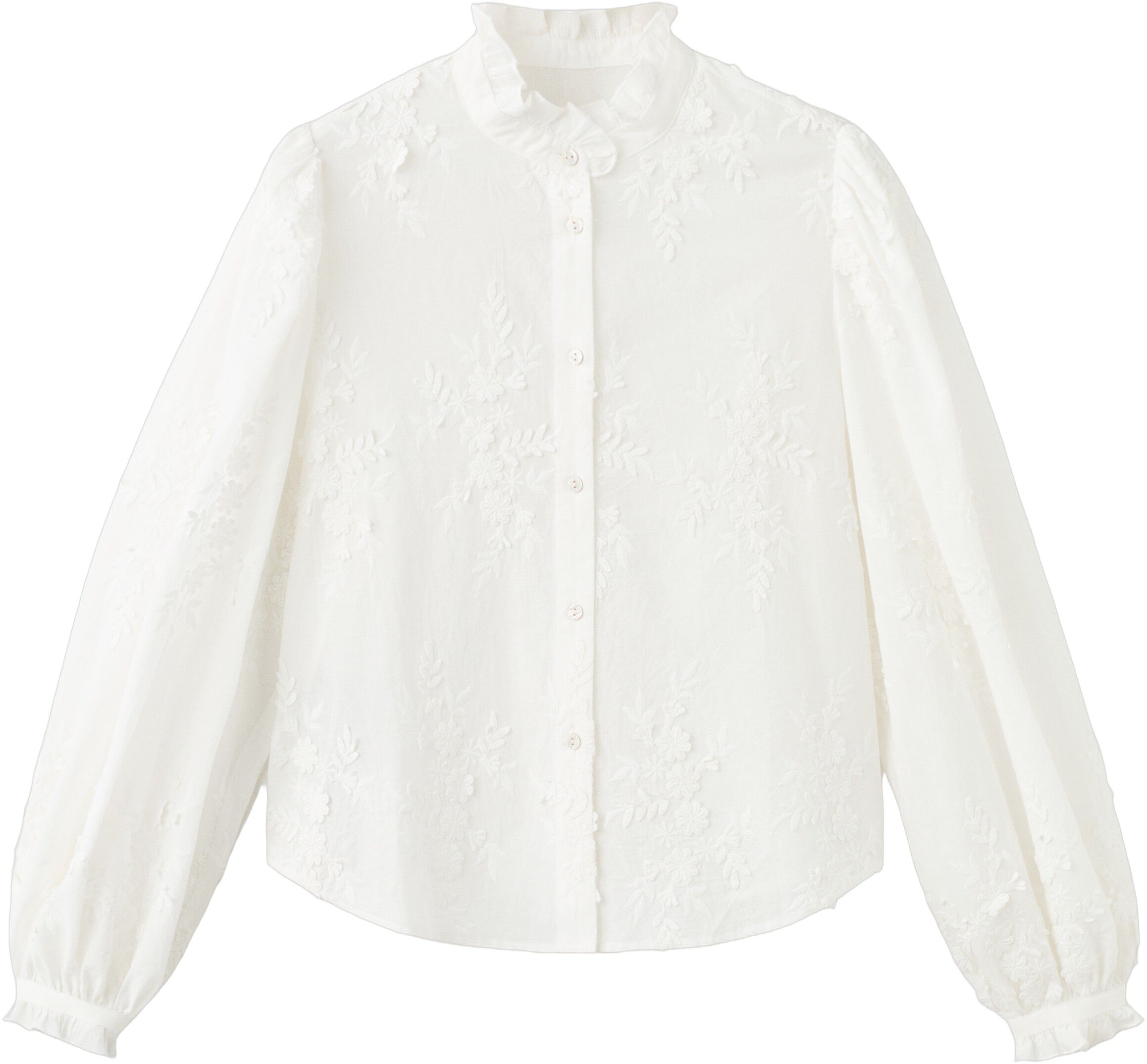 Floral embroidery blouse