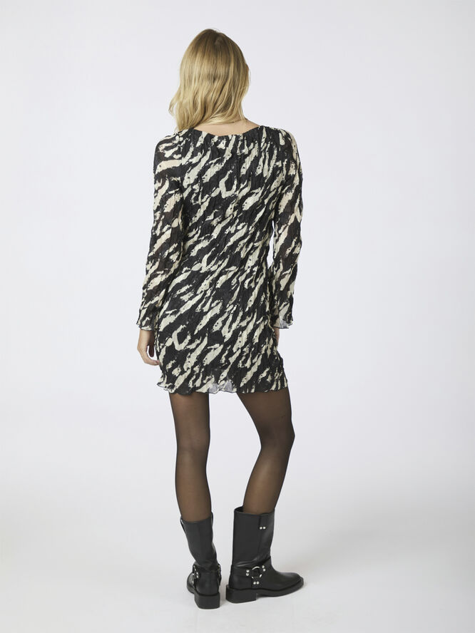 Luni Distressed Zebra Dress