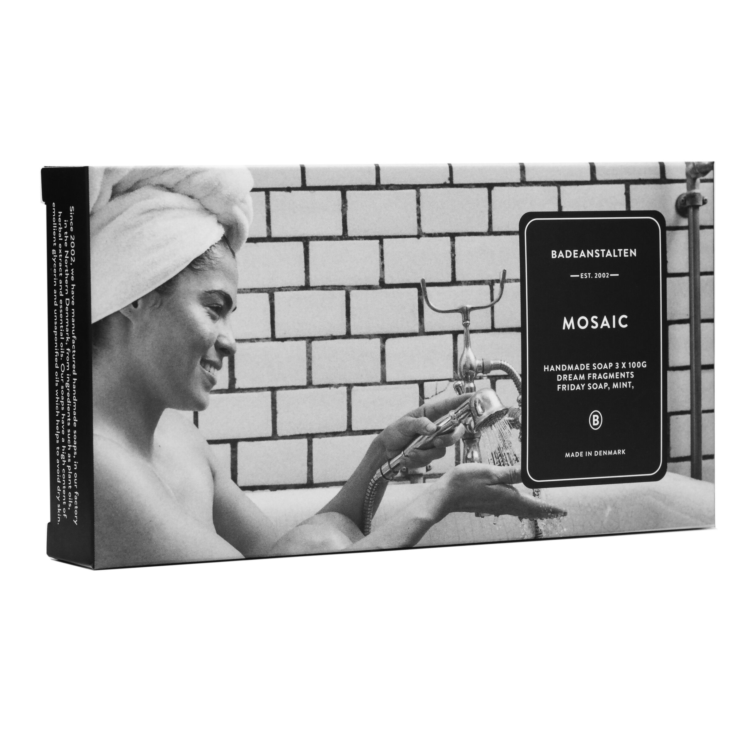 Mosaik &aelig;ske med 3 s&aelig;ber