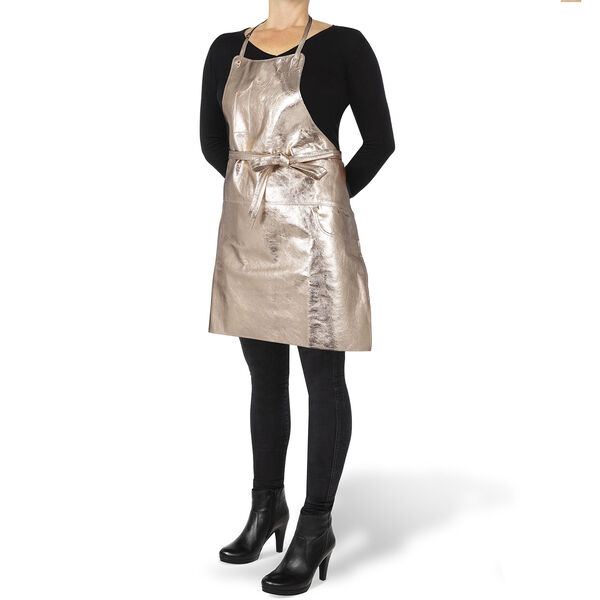 Five Pockets Apron, Slim Fit, Full Grain Leather Pearly Rose