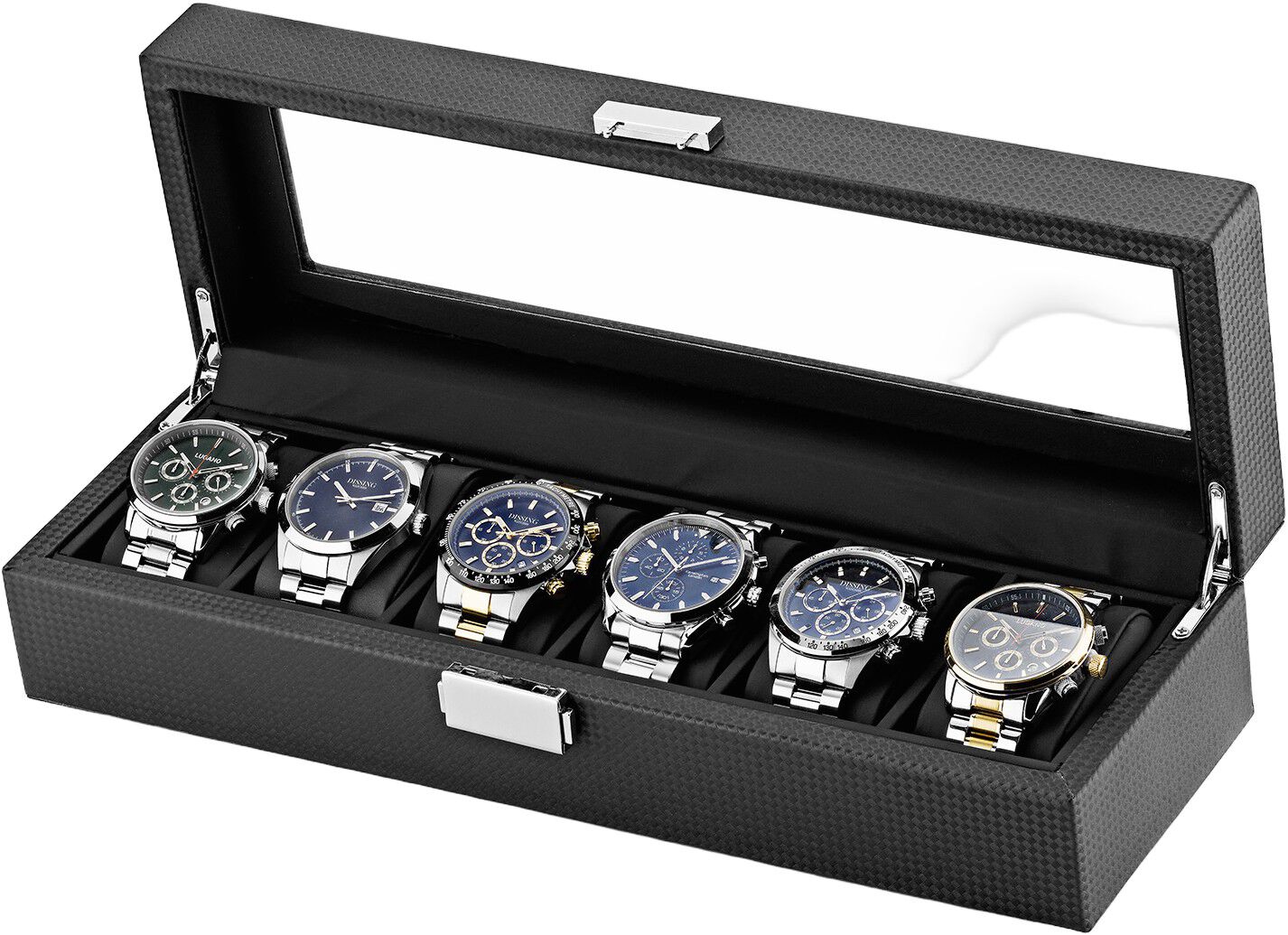 Ditur Watch Box 6 Watches Black Imitated carbon DIT0000231