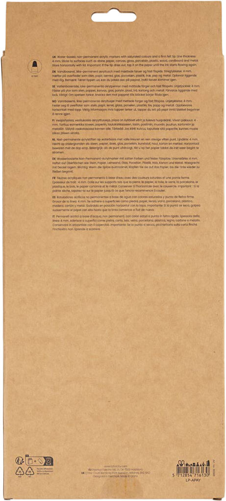 Kreativ Multi Tusch, streg 4 mm.