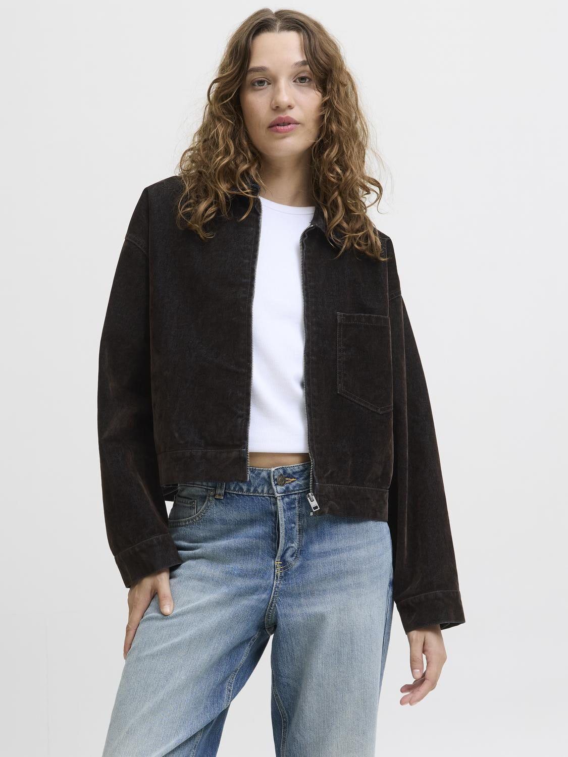 JXMIA FLOCK LS DENIM JACKET DNM