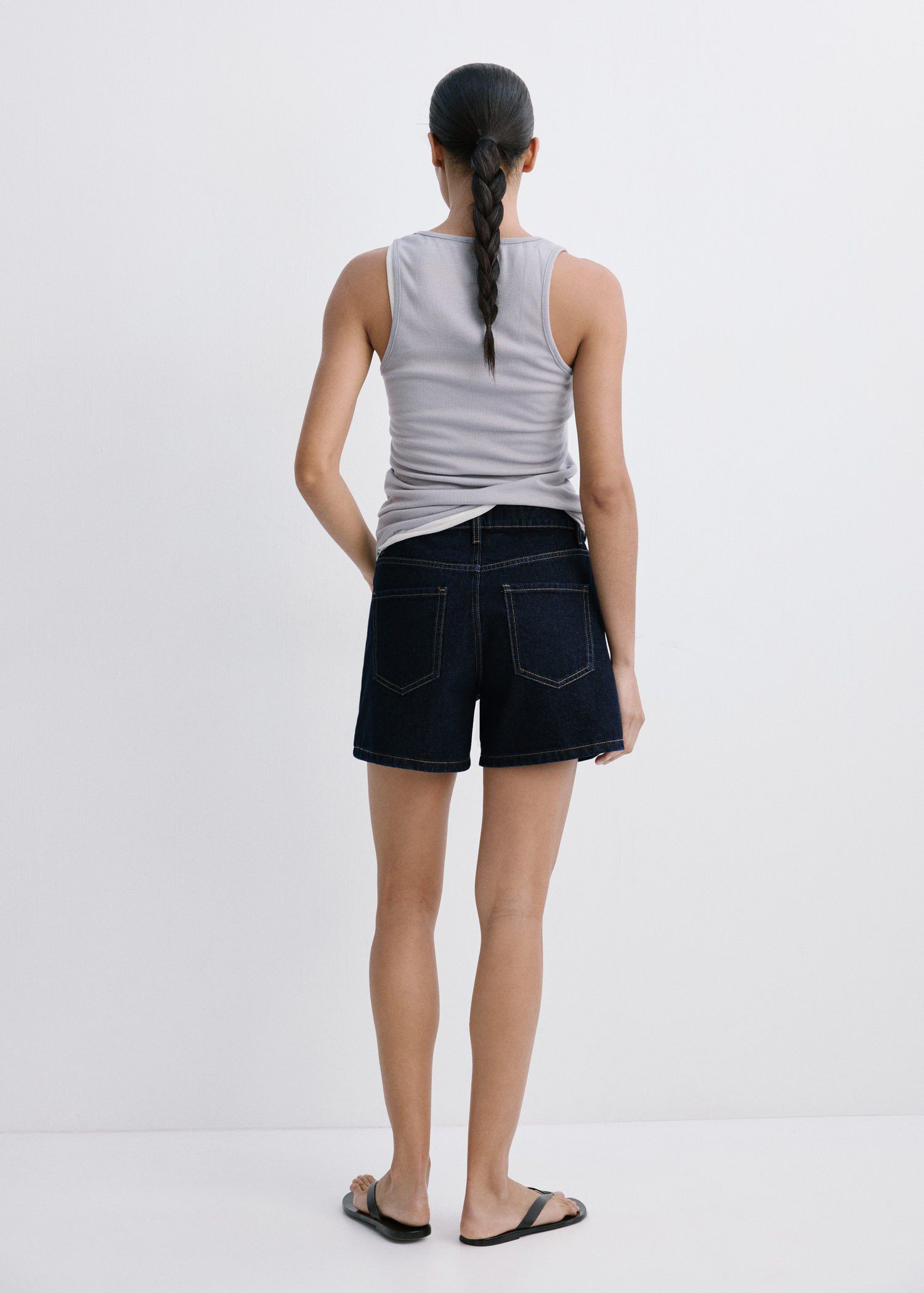 Straight-fit denim shorts