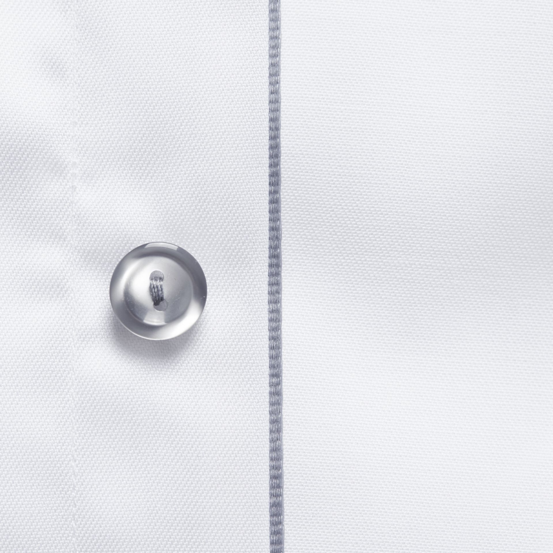 White Twill Shirt Grey Details - Slim Fit