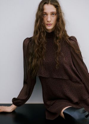 Polka-dot dress with ruffles