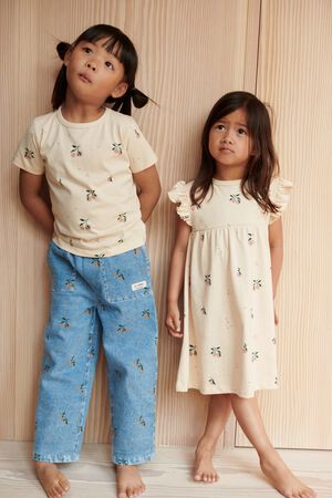 Neveah Printed Dress Peach / Sea sh