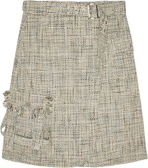 Summer Tweed Suiting Wrap Skirt