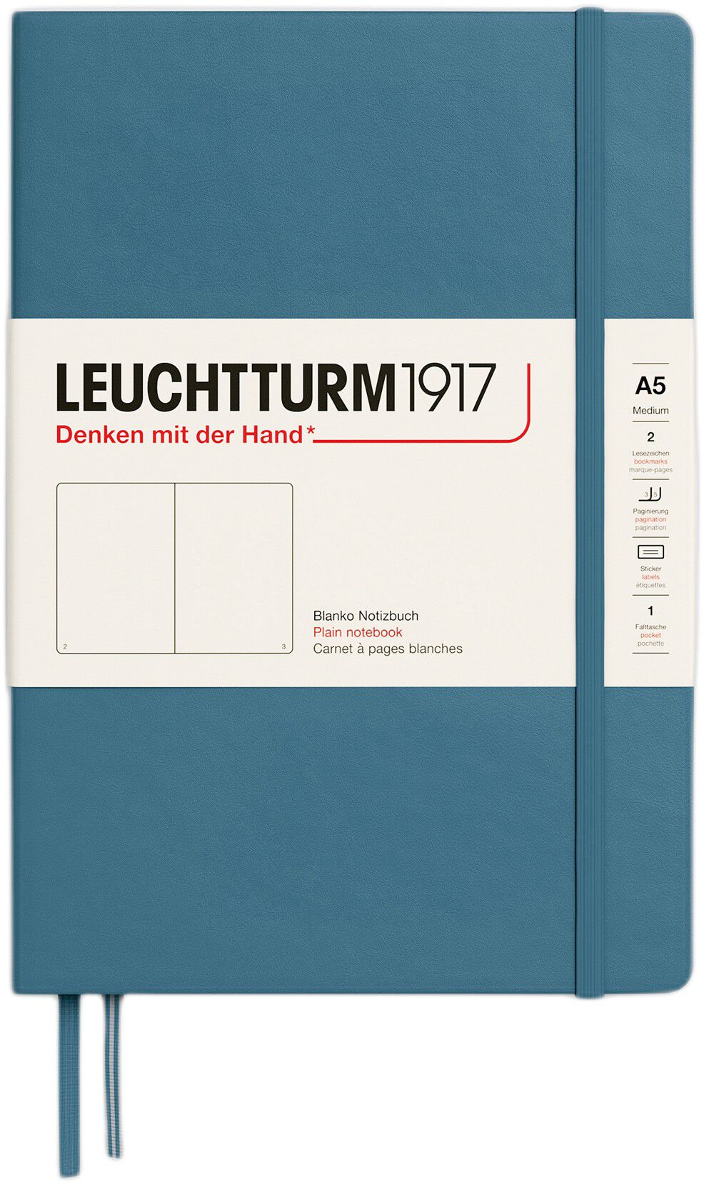 LT1917 notesbog HC B 249s A5/Medium Stone Blue 363333