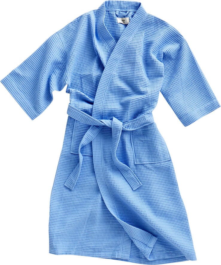 Waffle Bathrobe-Sky blue