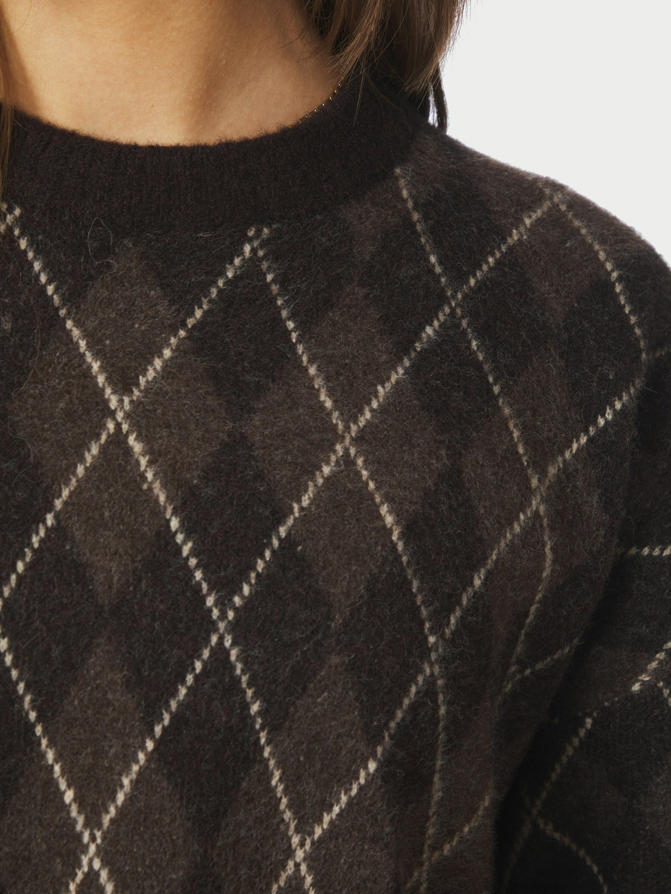 Kick Check Knit Blouse