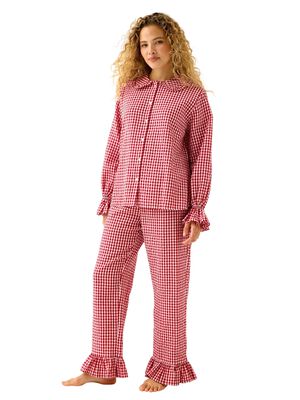 Pyjama trousers in soft seersucker