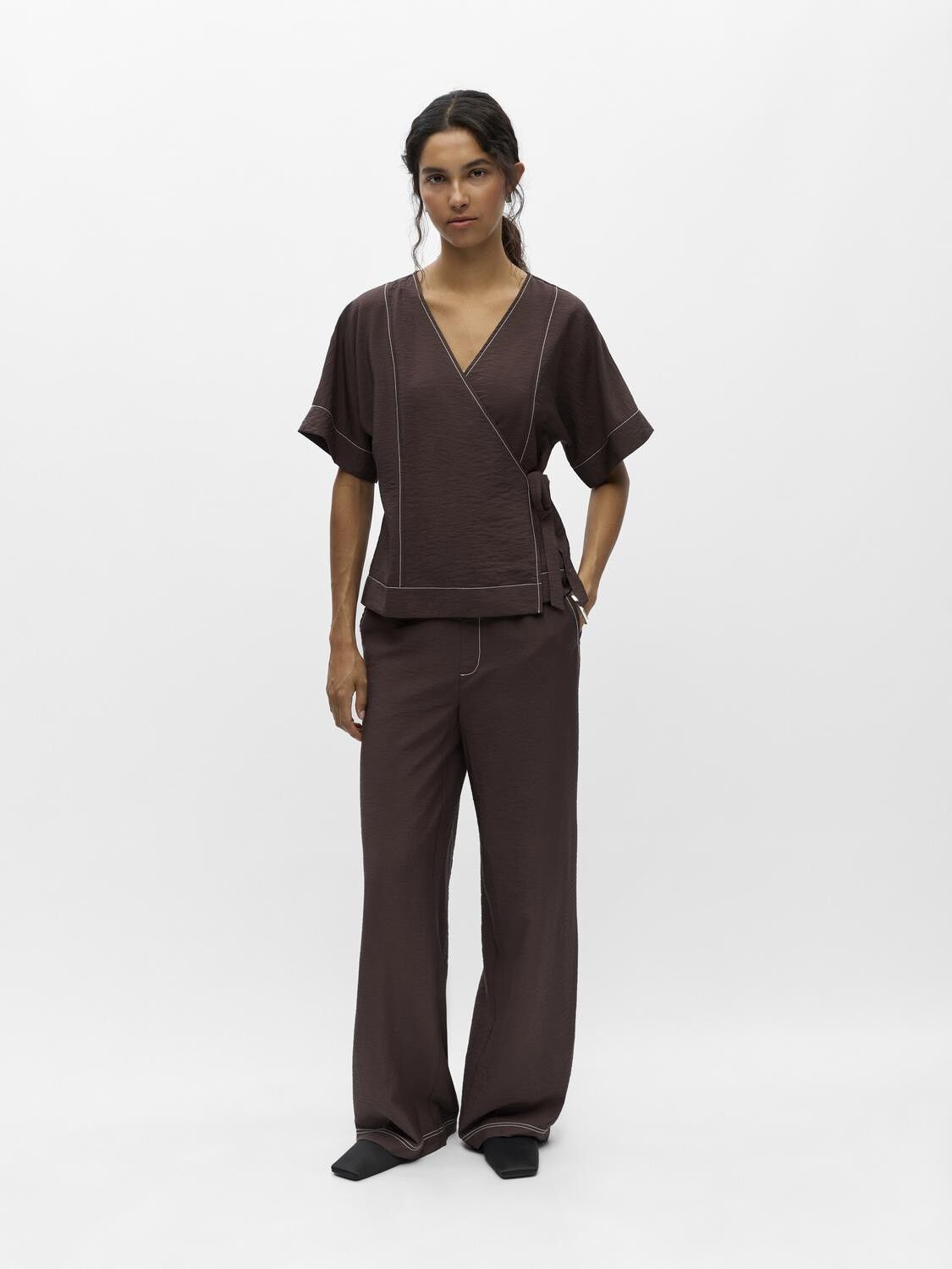 OBJJACIRA S/S RE WRAP TOP E DIV TNE
