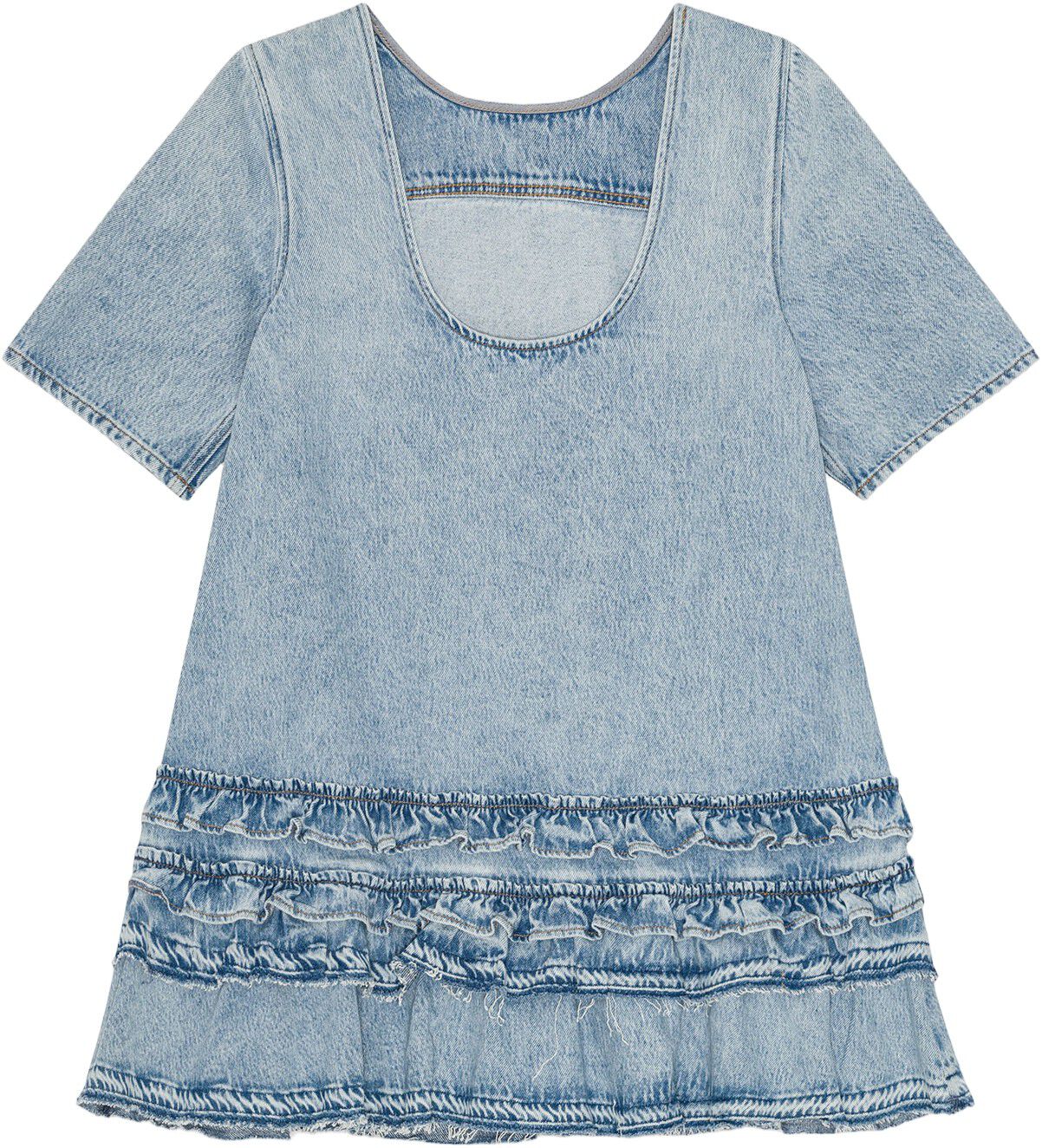 Soft Rigid Denim Open Back Frill Mi