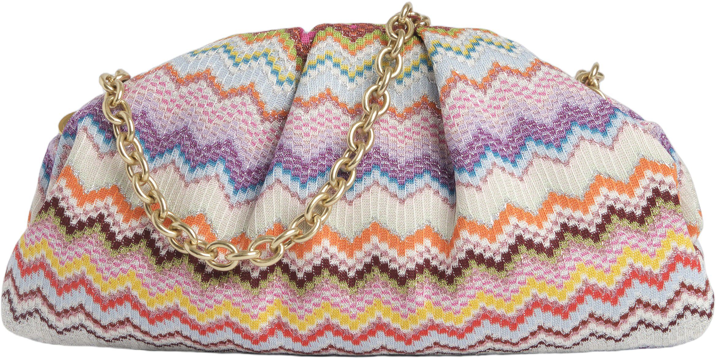 POUCH LARGE RASCHEL ZIG ZAG LUREX MULTICOLOR / 0 UNICA