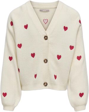 KOGDANA LIFE LS HEART VNECK CARDIGA