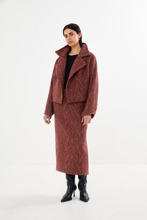 Herringbone long skirt - Luzie