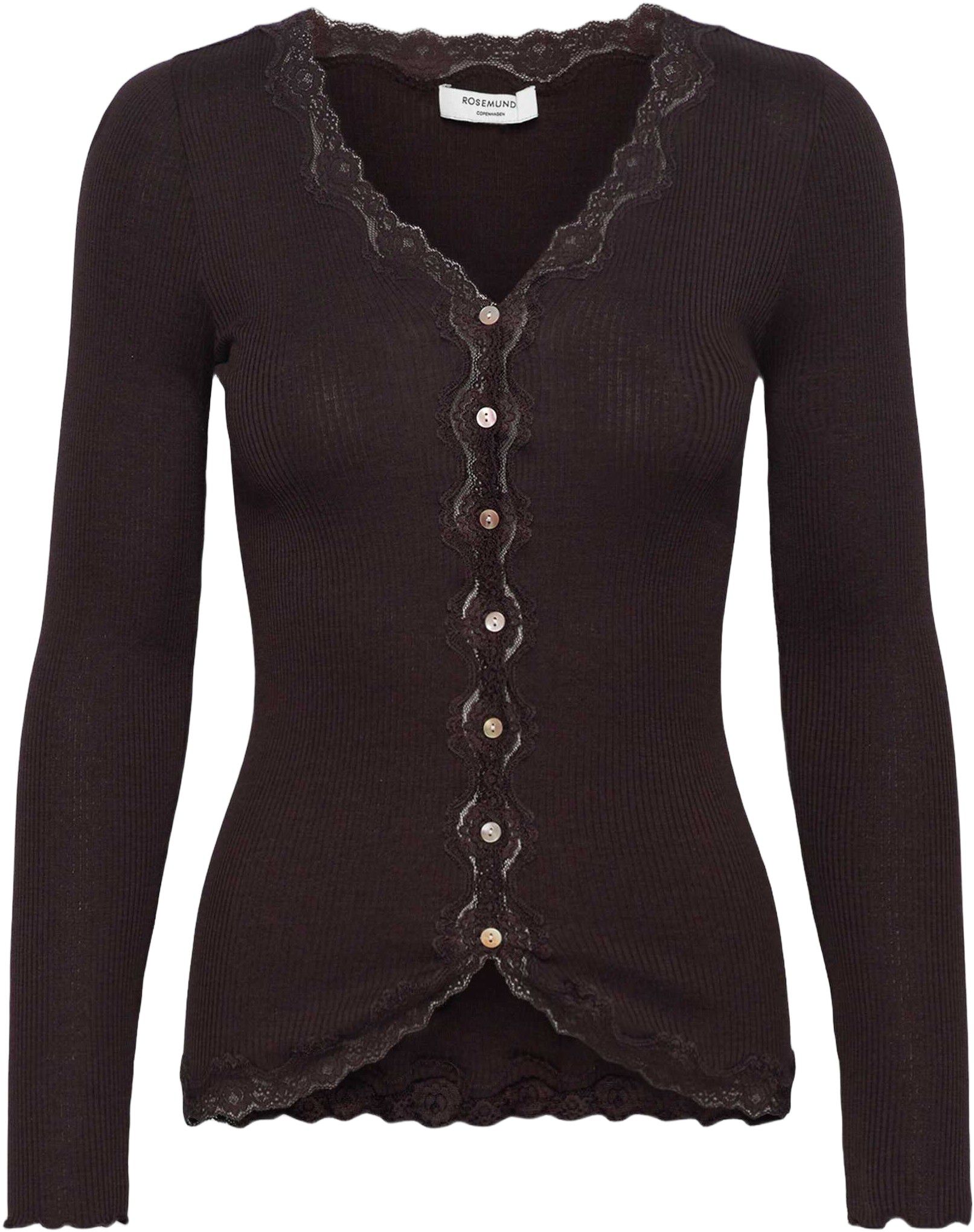 RWBabette Silk LS V-neck Lace Cardigan