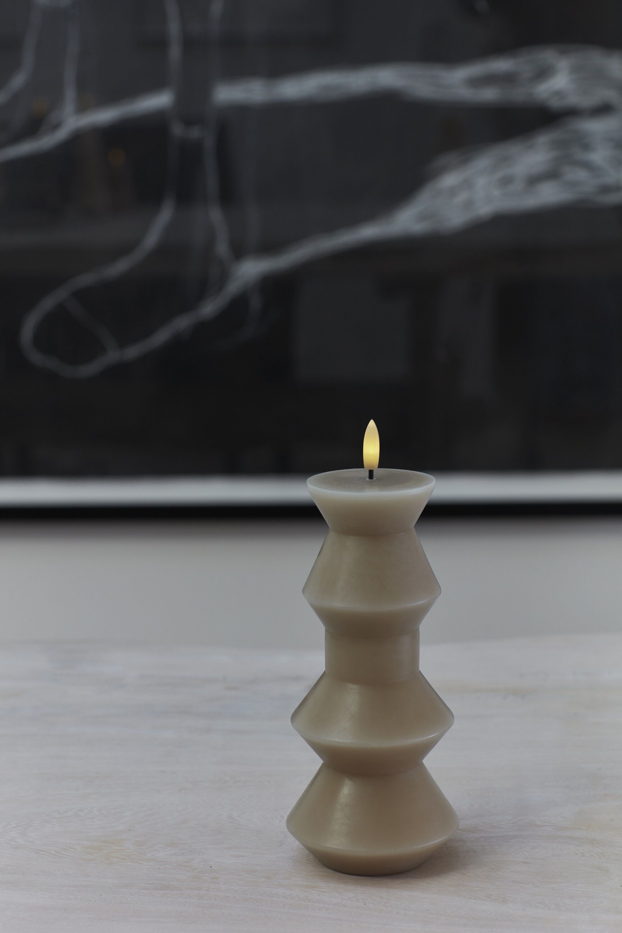 Nordisk Skulptur, Sille Geometri &Oslash;9,2x20,3 cm, Light Caramel