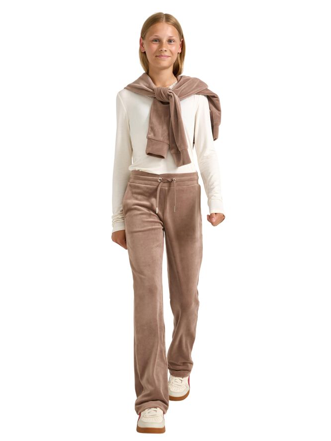 Soft jersey trousers in velour with