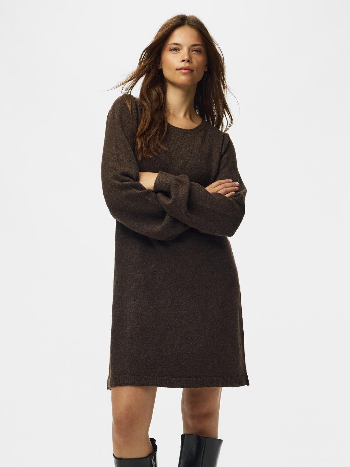 Pcsally Ls O-Neck Knit Dress Noos Bc