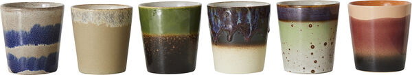 70s ceramics coffee mugs grounding set of 6