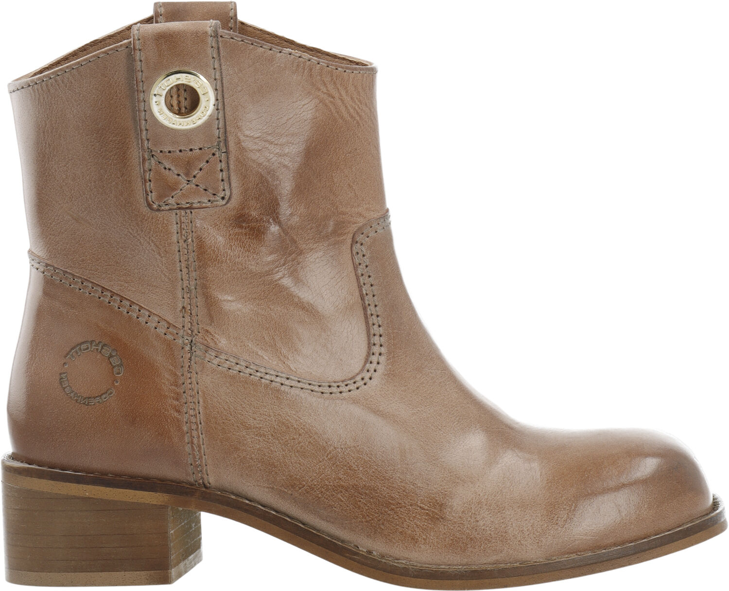 Cashott CASVILMA Pull On Low Cut Boot Waxy Leather Cognac 1399 99