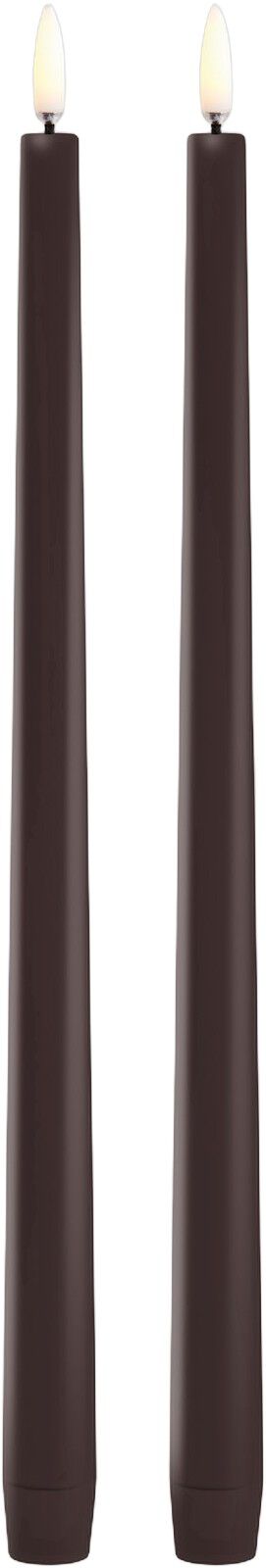 LED slim taper candle, Dusty Mulberry, Smooth, 2-pack, 2,3x3